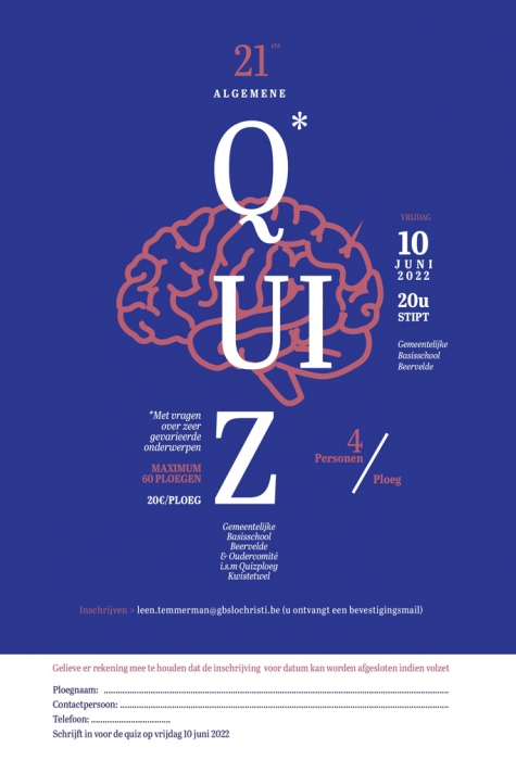 Quiz Beervelde 2022 © GBS Beervelde Quiz Beervelde 2022 © GBS Beervelde